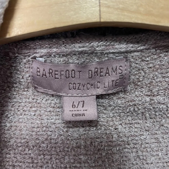Barefoot Dreams Cozychic Lite Knit Drape-front Cardigan in blush pink size 6/7 - Picture 5 of 7